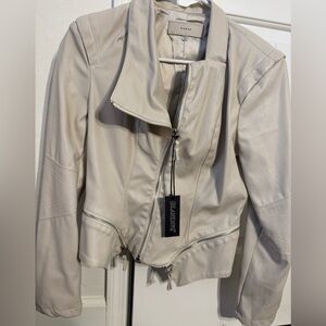 Blank NYC Women's Off-White Leather Jacket